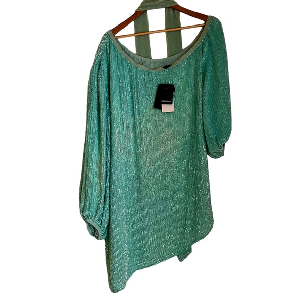 RETROFETE Giselle Dress in Turquoise - Picture 6 of 6